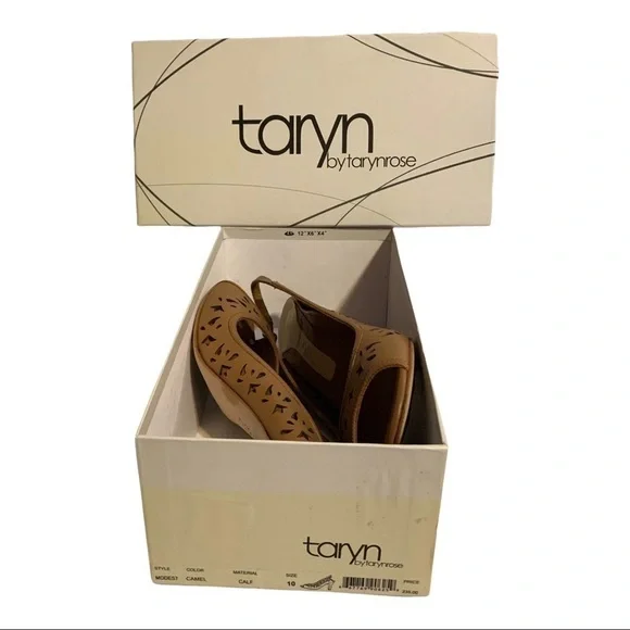 Taryn Rose (NWT) Sling Back, Peep Toe Leather Heels, size 10 - Picture 9 of 10